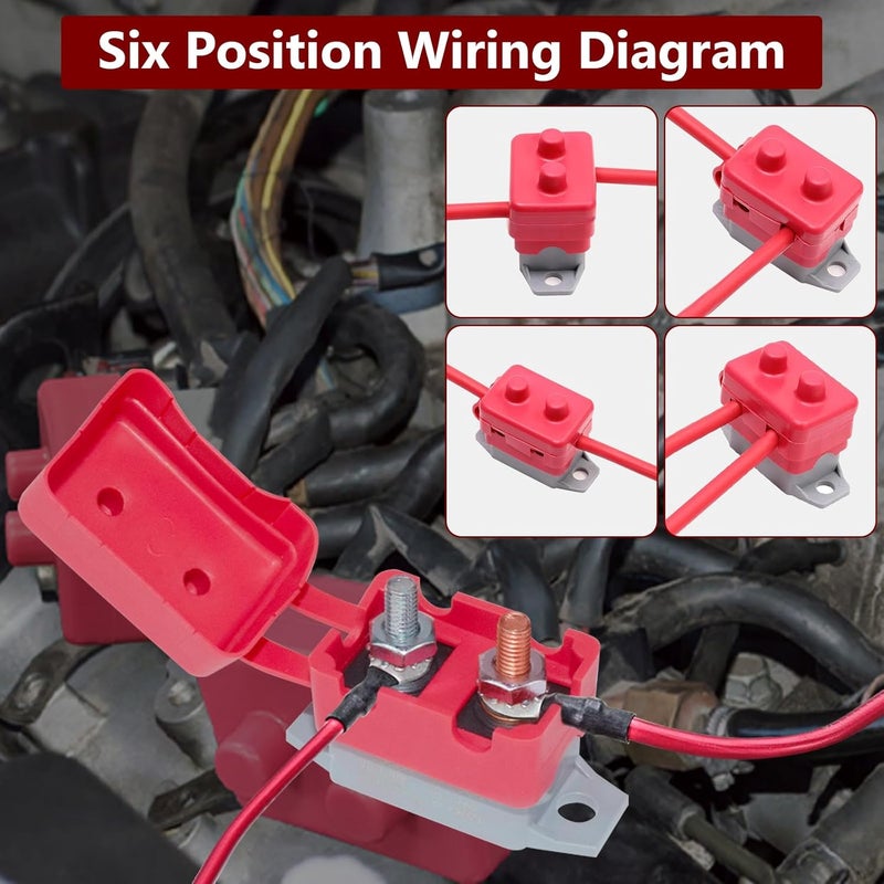 BFXM Auto Reset Circuit Breaker, Stud Type Circuit Breakers with Cover, 12V - 24V DC 20 Amp for RV Marine Boat Trolling, Car Engines and More 4PCS - Image 5